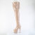 Pleaser ADORE-3850 Botas de Plataforma sobre la Rodilla de Charol Beige EU-43 / US-13
