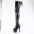 Pleaser ADORE-4000SLT Botas de Plataforma sobre la Rodilla de Charol Negro EU-37 / US-7