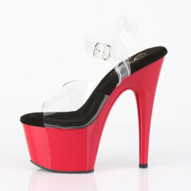 Pleaser ADORE-708 Sandalias de Plataforma Transparente Rojo EU-36 / US-6