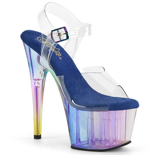 Pleaser ADORE-708HT Sandalias de Plataforma Transparente Ahumado Multicolor EU-35 / US-5