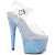 Pleaser ADORE-708LG Sandalias de Plataforma Transparentes con Purpurina Azul EU-37 / US-7