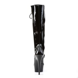 Pleaser Bota DELIGHT-2023 Negro Elástico Charol EU-35 / US-5