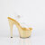 Pleaser ADORE-708LQ Sandalias de Plataforma Transparentes con Hologramagrama Dorado EU-40 / US-10