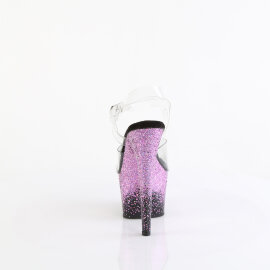 Pleaser ADORE-708SS Sandalias de Plataforma Transparentes con Purpurina Lila EU-35 / US-5