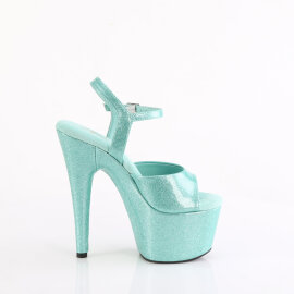 Pleaser ADORE-709GP Sandalias de Plataforma de Charol y Purpurina Verde Azulado EU-37 / US-7