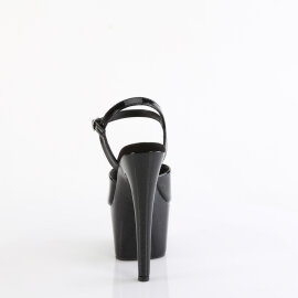 Pleaser ADORE-709GP Sandalias de Plataforma con Tacón Alto de Charol y Purpurina Negro EU-35 / US-5