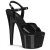 Pleaser ADORE-709GP Sandalias de Plataforma con Tacón Alto de Charol y Purpurina Negro EU-41 / US-11