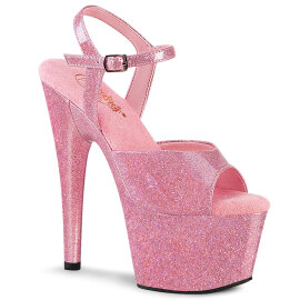 Pleaser ADORE-709GP Sandalias de Plataforma con Tacón Alto de Charol y Purpurina Rosa EU-37 / US-7