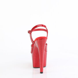 Pleaser ADORE-709GP Plataforma Sandalias de Tacón Alto Charol Brillante Rojo EU-38 / US-8