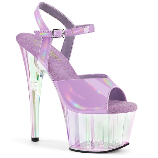 Pleaser ADORE-709HT Plataforma Sandalias de Tacón Alto Holograma Rosa Lila Ahumado EU-35 / US-5