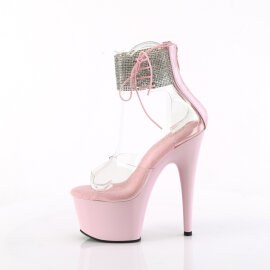 Pleaser ADORE-724RS Sandalias de Plataforma Transparentes con Pedrería Rosados EU-35 / US-5