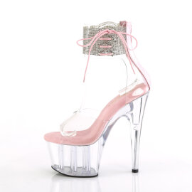 Pleaser ADORE-724RS Sandalias de Plataforma Transparentes con Pedrería Rosados Transparente EU-37 / US-7
