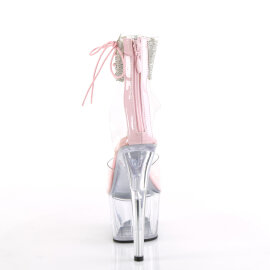 Pleaser ADORE-724RS Sandalias de Plataforma Transparentes con Pedrería Rosados Transparente EU-38 / US-8