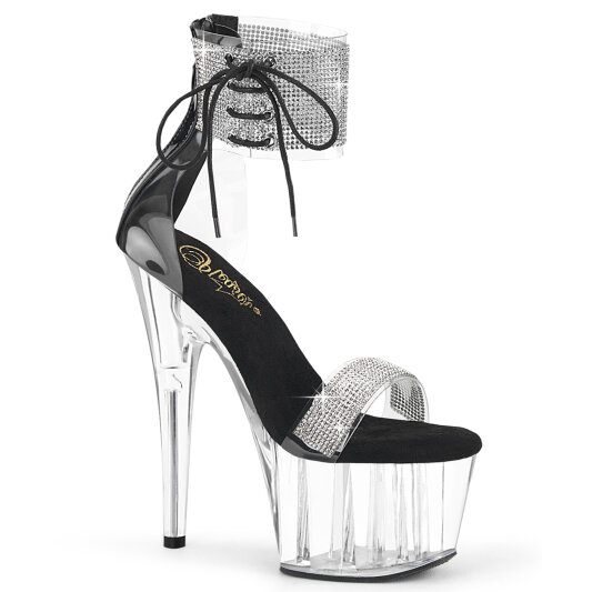 Pleaser ADORE-727RS Sandalias de Plataforma Transparentes con Pedrería Rosados EU-40 / US-10