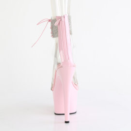 Pleaser ADORE-727RS Sandalias de Plataforma Transparentes con Pedrería Rosados EU-35 / US-5