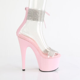Pleaser ADORE-727RS Sandalias de Plataforma Transparentes con Pedrería Rosados EU-35 / US-5