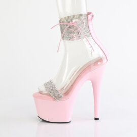Pleaser ADORE-727RS Sandalias de Plataforma Transparentes con Pedrería Rosados EU-37 / US-7