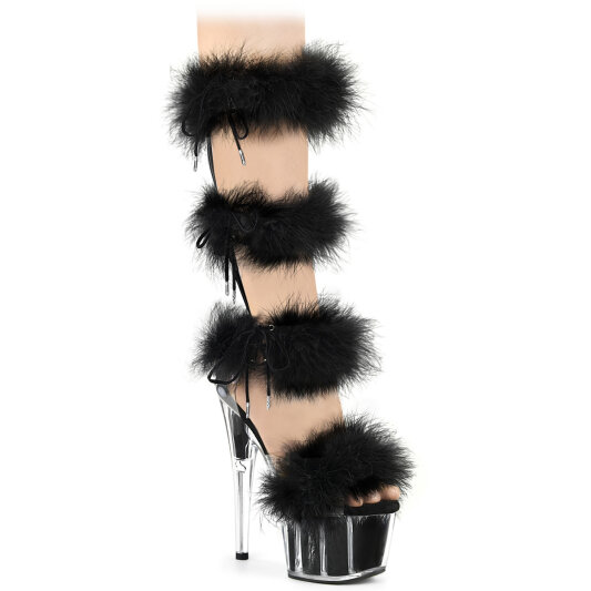 Pleaser ADORE-728F Sandalias de Plataforma transparente en Negro talla EU-36 / US-6