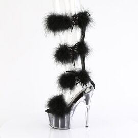 Pleaser ADORE-728F Sandalias de Plataforma transparente en Negro talla EU-36 / US-6