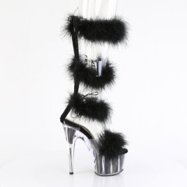 Pleaser ADORE-728F Sandalias de Plataforma transparente en Negro talla EU-36 / US-6
