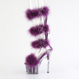 Pleaser ADORE-728F Sandalias de Plataforma transparente en lila talla EU-35 / US-5