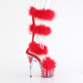 Pleaser ADORE-728F Sandalias de Plataforma transparente en Rojo talla EU-37 / US-7