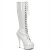 Pleaser Bota DELIGHT-2023 Blanco Elástico Piel Sintética EU-38 / US-8