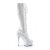 Pleaser Bota DELIGHT-2023 Blanco Elástico Piel Sintética EU-38 / US-8