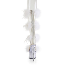 Pleaser ADORE-728F Sandalias de Plataforma transparente en blanco talla EU-35 / US-5