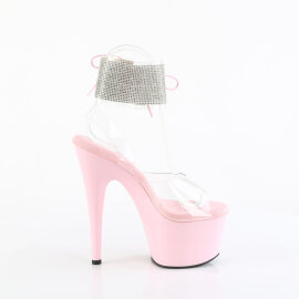 Pleaser ADORE-791-2RS Sandalias de Plataforma pedrería rosa transparente EU-35 / US-5