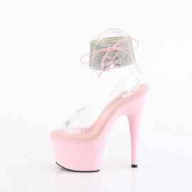 Pleaser ADORE-791-2RS Sandalias de Plataforma pedrería rosa transparente EU-37 / US-7