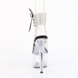 Pleaser ADORE-791-2RS Sandalias de Plataforma transparente con pedrería Negro talla EU-39 / US-9