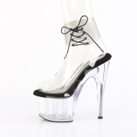 Pleaser ADORE-791-2RS Sandalias de Plataforma transparente con pedrería Negro talla EU-41 / US-11