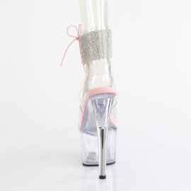 Pleaser ADORE-791-2RS Sandalias de Plataforma transparente con pedrería rosa transparente talla EU-35 / US-5