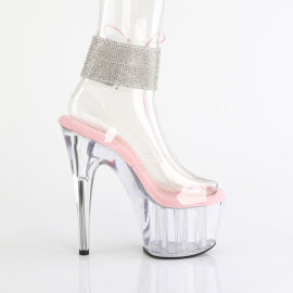 Pleaser ADORE-791-2RS Sandalias de Plataforma transparente con pedrería rosa transparente talla EU-35 / US-5