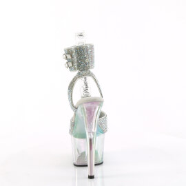 Pleaser ADORE-791HTRS Sandalias de Plataforma con Hologramagrama y pedrería en Plata EU-37 / US-7