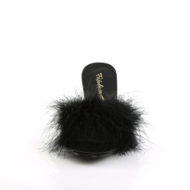 Fabulicious AMOUR-03 Zuecos de Piel Sintética Negro EU-39 / US-9