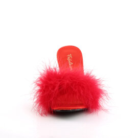 Fabulicious AMOUR-03 Zuecos de Piel Sintética Rojo EU-36 / US-6