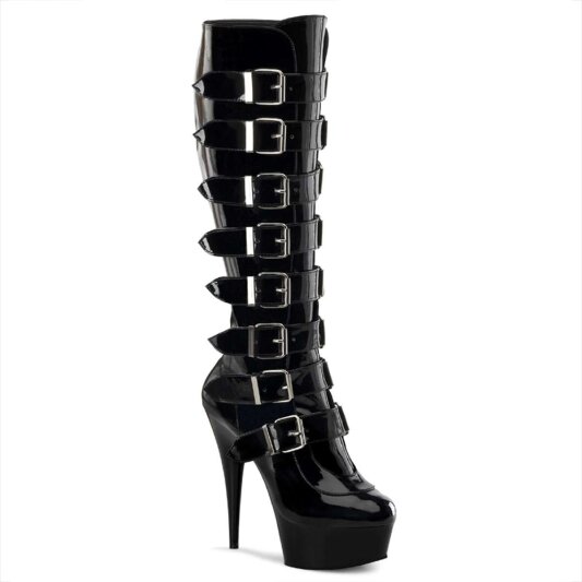 Pleaser Bota DELIGHT-2049 Negro Charol  EU-41 / US-11