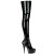 Pleaser Bota Alta DELIGHT-3000 Negro Charol Elástico EU-35 / US-5