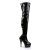 Pleaser Bota Alta DELIGHT-3000 Negro Charol Elástico EU-37 / US-7
