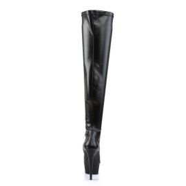 Pleaser DELIGHT-3000 Black Stretch Faux Leather/Black Matte EU-40 / US-10