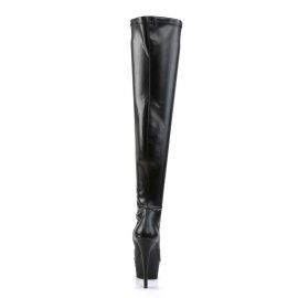 Pleaser Bota Alta DELIGHT-3000 Negro Charol Elástico EU-35 / US-5