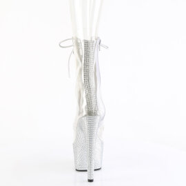 Pleaser BEJEWELED-1021C-2 Botines Plataforma Tono Claro pedrería Plata Transparente EU-35 / US-5
