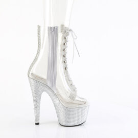 Pleaser BEJEWELED-1021C-2 Botines Plataforma Tono Claro pedrería Plata Transparente EU-35 / US-5