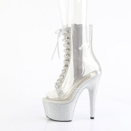Pleaser BEJEWELED-1021C-2 Botines Plataforma Tono Claro pedrería Plata Transparente EU-37 / US-7