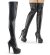 Pleaser Bota Alta DELIGHT-3000 Negro Charol Elástico EU-38 / US-8