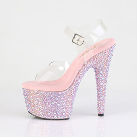 Pleaser BEJEWELED-708MS Sandalias Plataforma Tono Claro pedrería Rosa EU-35 / US-5