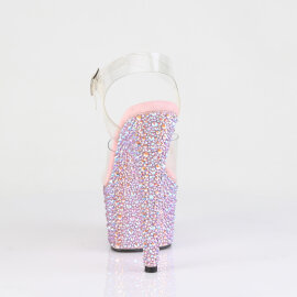 Pleaser BEJEWELED-708MS Sandalias Plataforma Tono Claro pedrería Rosa EU-35 / US-5