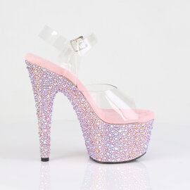 Pleaser BEJEWELED-708MS Sandalias Plataforma Tono Claro pedrería Rosa EU-35 / US-5